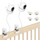2Pcs 15.7in Baby 360Flexible Monitor Mount Compatible for HelloBaby HB6560/ HB6550/ HB65/ HB40/ HB6339/ HB66/ HB6550 Pro, with 1/4 Screw Base, Without Tools or Wall Damage