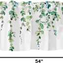 Watercolor Green Leaves Window Valance for Bedroom Living Room, Spring Summer Leaf Vine Plant Curtains Valanes for Windows, 3" Rod Pocket Window Treatment for Home Decorations, 54 x 18 Inch, 1 Pcs