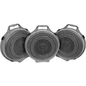 HOMZ Set of 3 Holiday Wreath Plastic Storage Containers, Holds Up to 24 Diameter, Secure Latching Lid and Easy Grip Handle, Stackable and Nestable, Black/Clear