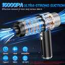 Handheld Car Vacuum Cleaner, 16000PA Hand Held Vacuum Portable Cordless, 2 in 1 Air Duster and Vacuum Cleaner with LED Light, Multi-Nozzles, 120W High Power Mini Vacuum for Home, Pet, Office