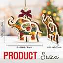 2 x Friendship Elephant Christmas Ornament 2025 - Elephant Gifts, Thank You Friendship Gifts for Women, Sisterhood, BFFs, Bestfriend - Wooden Best Friend Ornament for Christmas Tree
