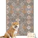 nunubaby Washable Pee Pads for Dogs, Stylish, Non-Slip and Leak-Proof Pee Pads. Reusable Potty Pads for Dogs for Crates and Floors.(Brown/Multi, 18" x24")