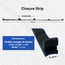 Duco USA-Made Classic Rib Foam Closure Strips 3ft Long, 9" Rib Profile - 20 Pack of Black Corrugated Roof Foam Strips - Weatherproof Seal to Block Gaps, Noise, Moisture, and More