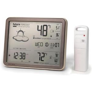 AcuRite 75077A3M Self-Learning Forecast Wireless Weather Station with Large Display and Atomic Clock, Black