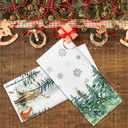 Winter Decor Deer Green Tree Snow Christmas Kitchen Towels,16x24 Inches Set of 2,Tea Towels Dish Towels Hand Towels for Home Kitchen Farmhouse Bathroom Decor.(027)