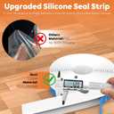 T-Shaped Silicone Door Weather Stripping for Side, 1.97 in x 20 Ft Door Draft Stopper Shower Seal Strip for Door Frame & Windows and Shower Sweep Gaps(White)