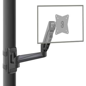 CondoMounts CLMMMAB2022 Full Motion Pillar Monitor Mount | WorkBench Monitor Mount | Pallet Rack | NO Drill | GAS Spring Arm with VESA Plate | Pillar Mount | Holds 18lbs | Up to 32-in. Monitor | Black