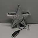 Christmas Tree Topper Projector Lights with 6 Projection Modes, Sliver Star Christmas Tree Topper with Built-in LED Projector, Dynamic Projection for Christmas Party Holiday Decoration