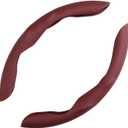 Car Steering Wheel Cover, Nappa Leather, Segmented, Anti-Slip, Odorless, Breathable, for General Motors, 15-inch (Red)