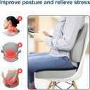 Seat Cusion, Relief Pressure Memory Foam Cusion for Office Chairs & Car Seat, Ergonomic Design Seat Cusion for Tailbone Pain Relief, Sciatica & Back Support (Grey, Cusion)
