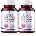 1 Body Liver Support Supplement with Milk Thistle & Dandelion, Twin Pack, 60 Capsules Each