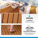 OCEANBROAD EVA Foam Boat Flooring with 3M Adhesive Backing Marine Self-Adhesive Decking 96''x45.6''/36''/28.8''/16.8'', 48''x16.8'' Faux Teak Sheet for Jon Boats Swim Platform Helm Pad RV Floor (Brown with Black Seam Lines)
