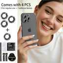 2 x Compatible for iPhone 11, 11 Mini, 11 Pro & iPhone 11 Pro Max Camera Lens Protector (3+1 Pack) - Bling Sparkling Glitter, Anti-Scratch Camera Cover with Tempered Glass, Case Friendly (Black)