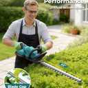 22'' Cordless Hedge Trimmer with 2 Rechargeable Batteries & Charger, 3000RPM Brushless Electric Handheld Bush Clipper, 180 Rotatable Head, 2/3'' Blade Gap, Gardening Gifts for Fathers Day