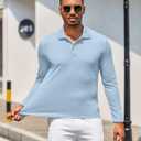 COOFANDY Men's Polo Shirt Long Sleeve Moisture Wicking Golf Shirts Sun Protection Collared Work Shirts (L)