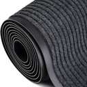 MYOYAY Brush Step Entrance Mat Commercial Grade Door Floor Mat 3x10ft Tough Entry Collection Slip Skid Entrance Mat with Rubber Backing Indoor Outdoor Rug Grey