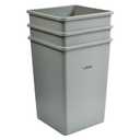 Winco Commercial Square Plastic Trash Can, 35 Gallon, Gray