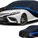 Car Cover Waterproof All Weather for Automobiles, Universal Fit Sedan Coupe Chevrolet Corvette/Camaro, Ford Mustang/Fusion, Honda Accord/Civic, KIA Optima, Hyundai Sonata, Nissan Maxima etc. (1-For Sedan 183 to 193 inch)