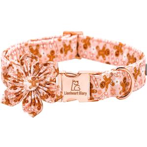 Lionheart Glory Christmas Deer Dog Collar - Red Adjustable Soft Collar with Flower for Small Dogs - Fall Pet Gift for Girl or Boy (X-Small (Pack of 1)