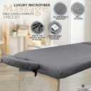 LONDON LINENS Soft Microfiber Massage Table Sheets Set 3 Piece Set - Includes Massage Table Cover, Massage Fitted Sheet, and Massage Face Rest Cover (Grey)