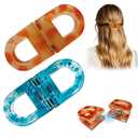 Magnetic Hair Clips for Women, Advanced No-Slip Styling Hair Clips, Perfect 2-in-1 Design Claw Clips for Thick & Thin Hair, Non-Dent Quick Snap Hairdressing Tools for Trip or Daily Use, 2 Pack