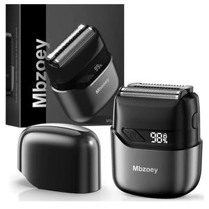Mbzoey Electric Foil Shavers for Men: Mini Electric Razor for Face - IPX7 Waterproof Cordless Razor with LED Display & Fast Charge - Micro-Comb Technology & Precision Blades