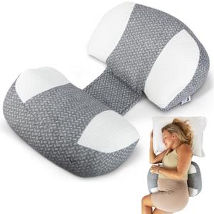 Plus Sized Pregnancy Pillow for Sleeping - Belly, Hip, Back Support for Pregnant Women - Portable Maternity Wedge Pillow for Reducing Pregnancy Fatigue- Adjustable and Washable
