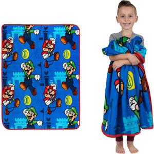 Franco Kids Bedding Super Soft Plush Throw Blanket, 46 in x 60 in, Mario