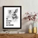 arteWOODS Funny Pig Bathroom Wall Art - Rustic Farmhouse Wall Decor with Humorous Quotes Black Framed Print Artwork Cute Animal Pictures for Shower Toilet Restroom Kid's Washroom 8x10 Inch