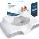 Osteo Cervical Pillow for Neck Pain Relief, Hollow Design Odorless Memory Foam Pillows with Cooling Case, Adjustable Orthopedic Bed Pillow for Sleeping, Support for Side Back Sleepers, Queen(25.5*16.5*5.2/4.1 inches)