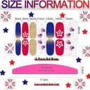 SILPECWEE 20 Sheets 4th of July Nail Wraps Independence Day Nail Polish Stickers Patriotic American Nail Polish Strips Self Adhesive Fingernail Sticker Nails for Women with Nail File