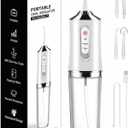 Water-Flosser-Cordless-Teeth-Cleaner MAKJUNS Water Dental Flosser with 3 Modes 4 Jets Rechargeable IPX7 Waterproof for Travel Home Braces(White)