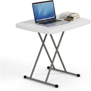 30 Inch Folding Table, 5-Level Height Adjustable TV Tray for Small Spaces, HDPE Tabletop Small Folding Table Portable for Laptop, Dining, Camping, 200 lbs Weight Capacity, No Assembly