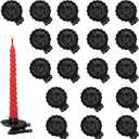 Candle Holders Clip Silver Clip on Candle Holders for Christmas Tree Metal Candles Clips for Christmas Birthday Party Candlestick Holders Set of 20 Pcs (Black, 20Pack)