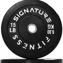 Olympic Bumper Plates, 2" Weight Plates for Strength Training & Weightlifting, 1 Pack, 15 LB