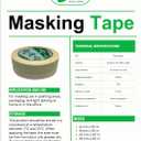 4 x DEVEK Masking Tape for Painting, Crafting and DIY, 0.7 in x 55 yds, One Roll, Clean Removal, No Residue