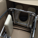 Medline Drop Arm Commode with Padded Seat and Backrest, Durable Toilet Chair for Adults and Seniors, Removable Pail, Splash Guard, Drop Down Arms for Easy Transfer, 350 lb. Weight Capacity, Tan