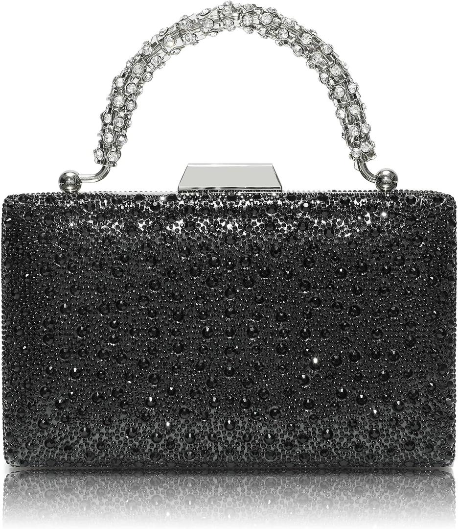 CARIEDO Women's Sparkling Clutch Purse Elegant Glitter Evening Bags Bling Evening Handbag for Dance Wedding Party Prom Bride