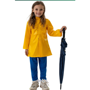 Coraline Costume Set for Kids, Girls Coraline Yellow Raincoat Jacket with Blue Pants Halloween Party Dress Up, L