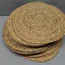 FoldTier 20 Pcs Round Placemats Bulk Plate Chargers Set 11.8 Inch Woven Placemat Rustic Braided Straw Rattan Charger Natural Water Hyacinth Place Mat for Wedding Party Table Single Tableware Use