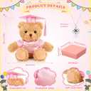 Zhanmai 3 Pcs 2026 Graduation Gift Set Include Graduation Plush Bears Encouragement Inspirational and Compass Necklace for Preschool Kindergarten Primary College High School Party Favors (Pink)