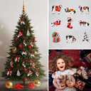 36 Pieces Christmas Cow Ornaments for Christmas Tree Wooden Western Cow Print Hanging Decorations Farm Animal Ornaments Decor for Xmas Holiday Party Favors Door Farmhouse Stocking Stuffers