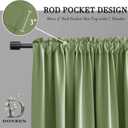 DONREN Sage Green Window Valances for Kitchen -Blackout Valances for Window with Rod Pocket (42 by 18 Inch,2 Panels)