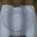 12-Piece White Beaded Melamine Dinnerware Sets  Chip-Resistant Plates & Bowls, Farmhouse Dining Set includes 4 dinner, 4 Salad and 4 Bowl  Ideal for RV, Cabin, Daily Use