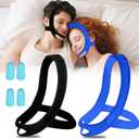 2 Pack Anti Snoring Chin Strap for Sleeping, Adjustable Jaw Support Strap to Keep Mouth Closed, Soft Snoring Solution for Men Women, Stops Snoring Dry Mouth, Comfort Fit Nighttime Sleeping