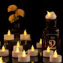 LED Tea Lights Candles- 24PACK Warm Yellow Flameless Candles Realistic and Bright Flickering Long Lasting 200Hours for Holiday Celebration,Party,Home Decoration,Battery Operated