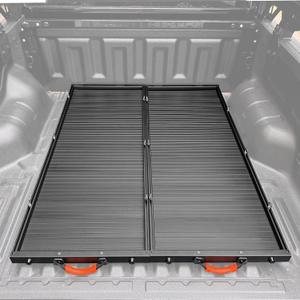 Aluminum Wheel-Rolling Slide-Out Truck Bed Storage Tray (2-Pack) – 400LBS Load Capacity, No-Drill Installation, Fit Mid-Size Bed Organizer for 5' & Shorter Beds (56.5" D x 42" W （inch）)
