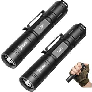 WUBEN L50 Tactical Flashlight, 1200 High Lumens Flashlight Rechargeable, LED Flash Light IP68 Waterproof with 5 Mode, EDC Handheld Flashlight for Home Camping Emergencies, Tool Gifts for Men (2PCS)