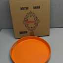 Round Orange Decorative Serving Tray with Handles, 13 Versatile Ottoman Tray for Coffee Table, Entertaining, Outdoor Patio, Living Room