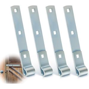 Yaocom 4 Pack 8" Zinc Strap Hinge Heavy Duty for Gates, Tool Sheds, Barns and Other Swing Doors (Silver)
